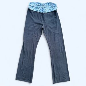 Aerie Blue Abstract Waistband Yoga Pants in Navy Size Small Short 10s Fashion